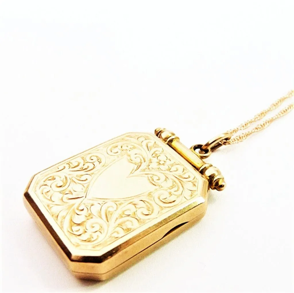 Impressive Antique Solid Gold Fully Hallmarked Keepsake Locket 1915 With Elegant Necklace