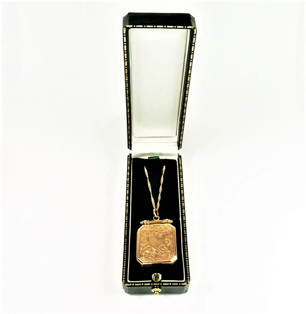 Impressive Antique Solid Gold Fully Hallmarked Keepsake Locket 1915 With Elegant Necklace