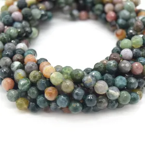 Indian Agate Beads - Natural Faceted Round Gemstone | Sizes: 4mm, 6mm, 8mm, 10mm, 12mm Available
