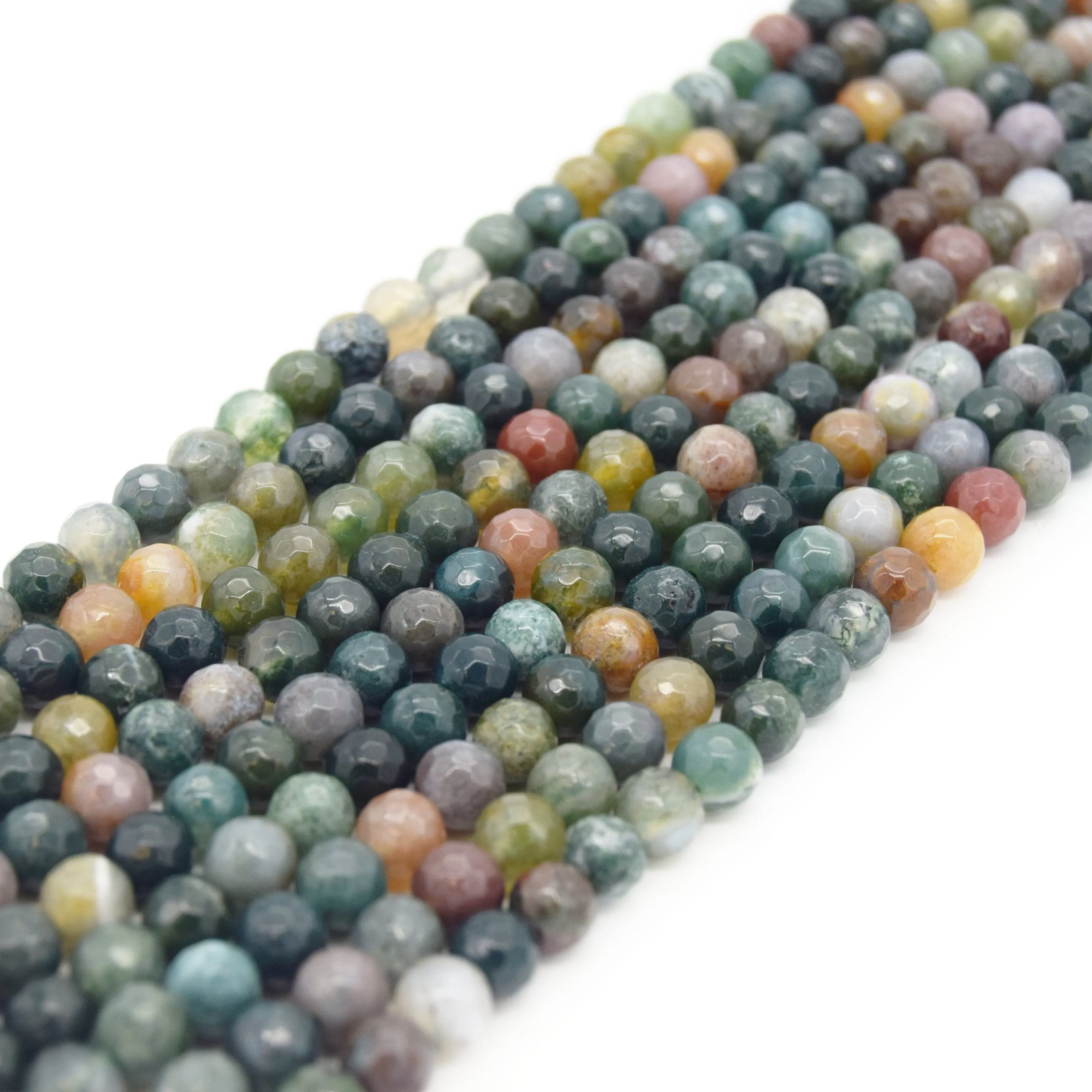 Indian Agate Beads - Natural Faceted Round Gemstone | Sizes: 4mm, 6mm, 8mm, 10mm, 12mm Available