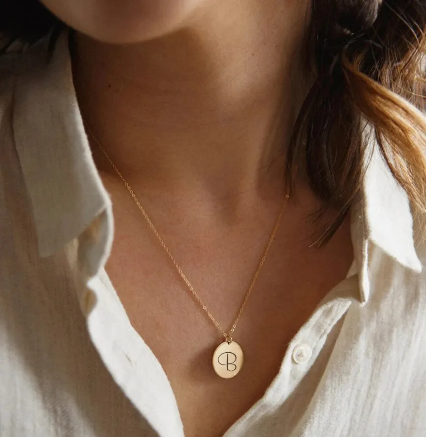 Initial Disc Necklace