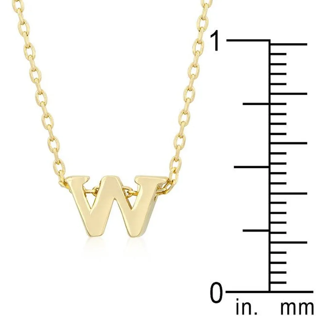 Initial W Gold Pendant