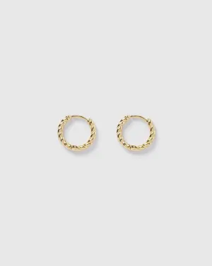 Izoa Gracie Huggie Earrings Gold