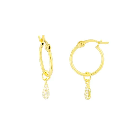 Kaia Hoops with CZ Dew Drop - Gold