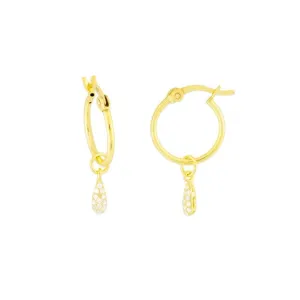 Kaia Hoops with CZ Dew Drop - Gold