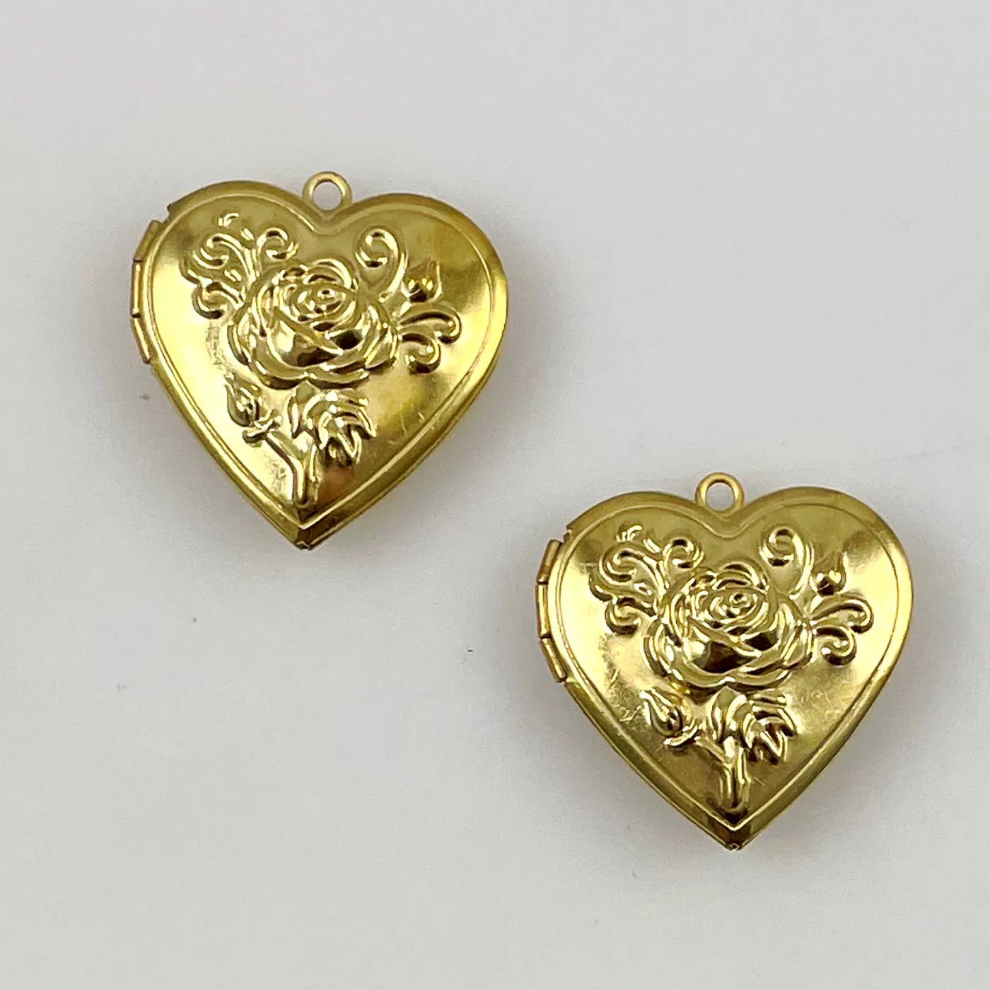 Large Brass Heart Lockets 28mm Pendants