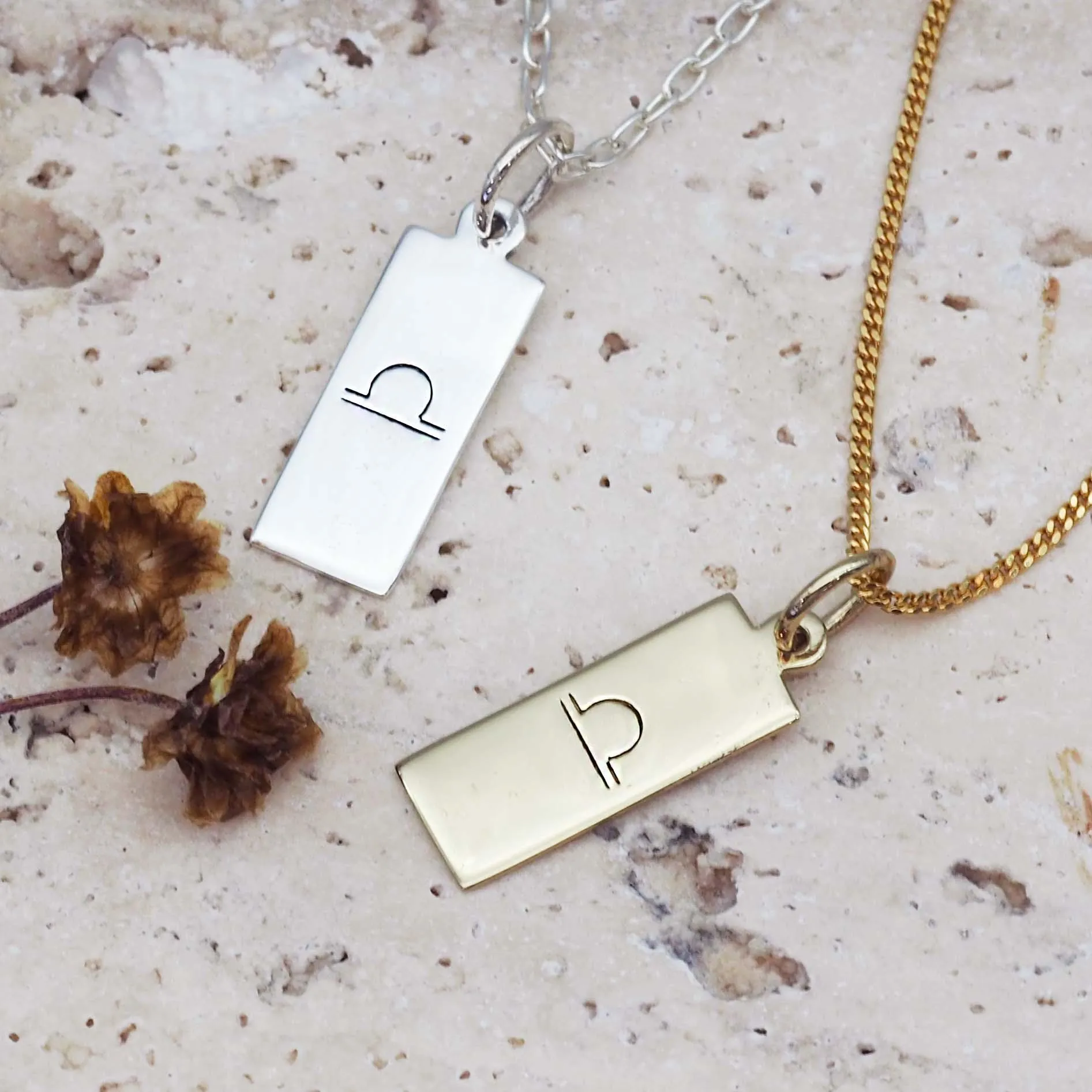 Libra Zodiac and October Birthstone Necklace