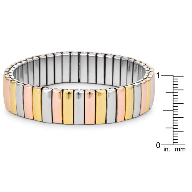 LOVCIA Jewelry Tritone 14mm Multi-Tone Stainless Steel Bracelet