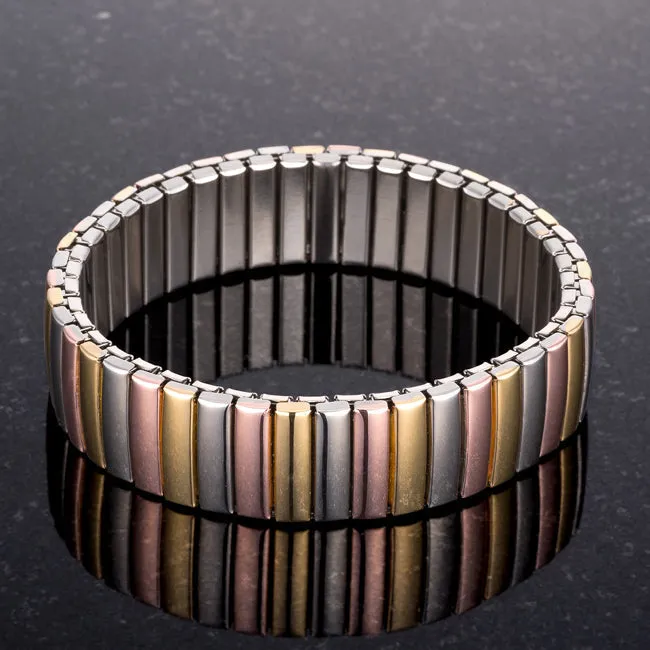 LOVCIA Jewelry Tritone 14mm Multi-Tone Stainless Steel Bracelet