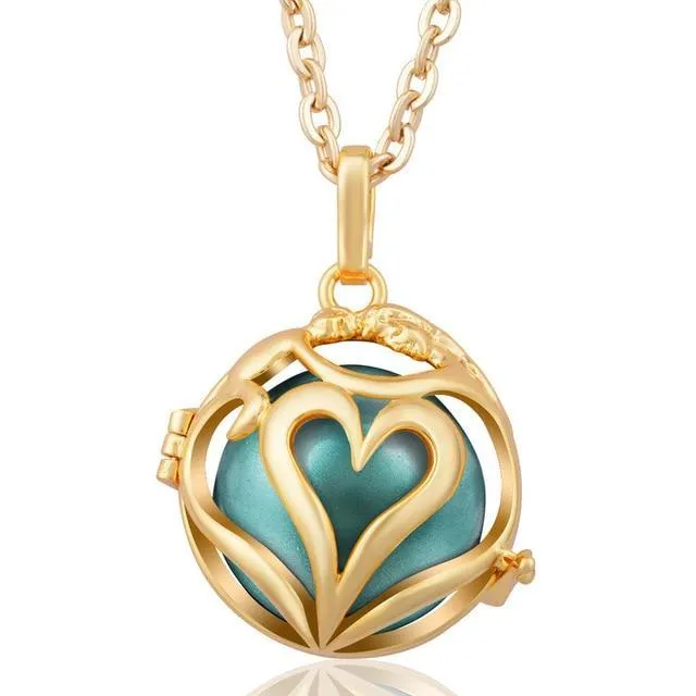 Love Embrace Angel Caller Locket Pendants Gold Plated
