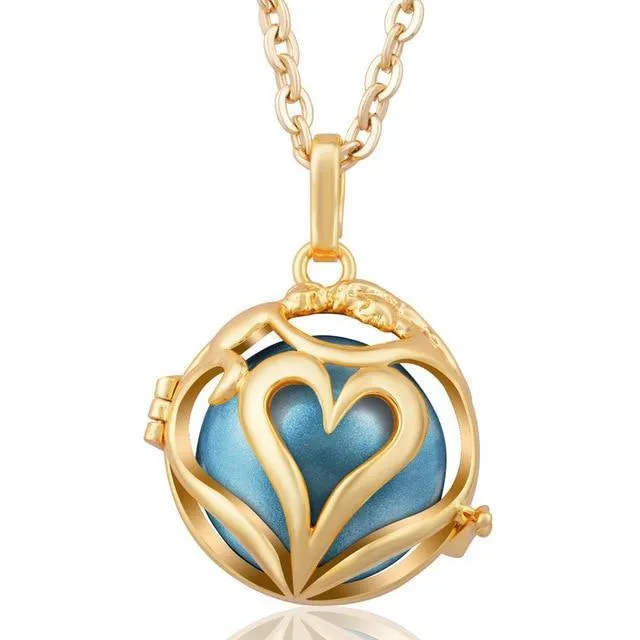Love Embrace Angel Caller Locket Pendants Gold Plated