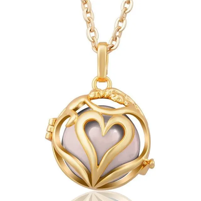 Love Embrace Angel Caller Locket Pendants Gold Plated
