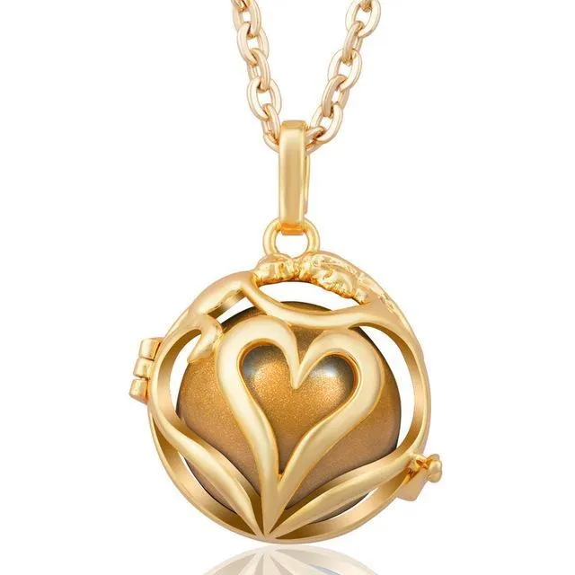 Love Embrace Angel Caller Locket Pendants Gold Plated