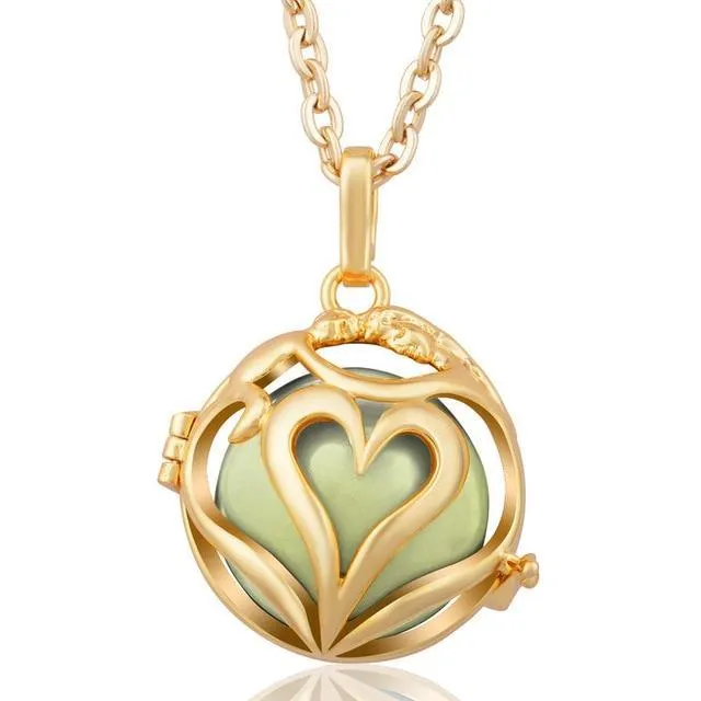 Love Embrace Angel Caller Locket Pendants Gold Plated