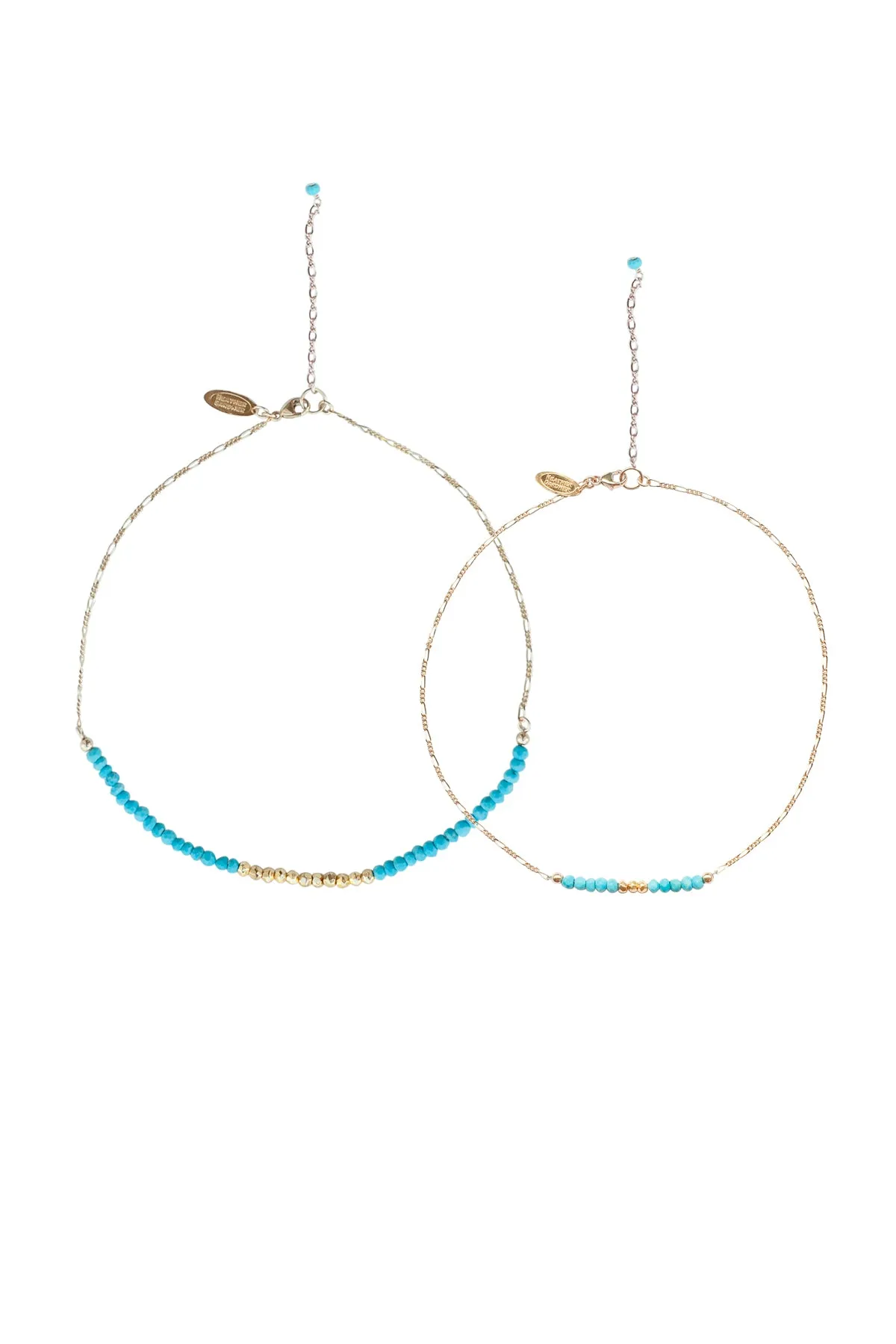 Mermaid Gemstone Necklace Mommy & Me Set in Gold w/Turquoise