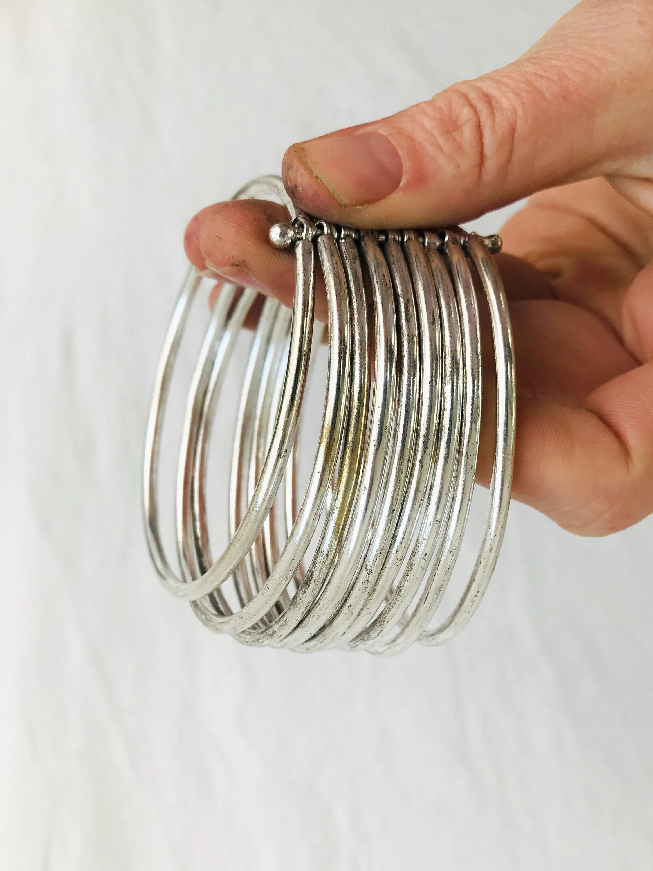 Miao Hmong Multi-Bangle Tribal Bracelet Bangles. Laos China