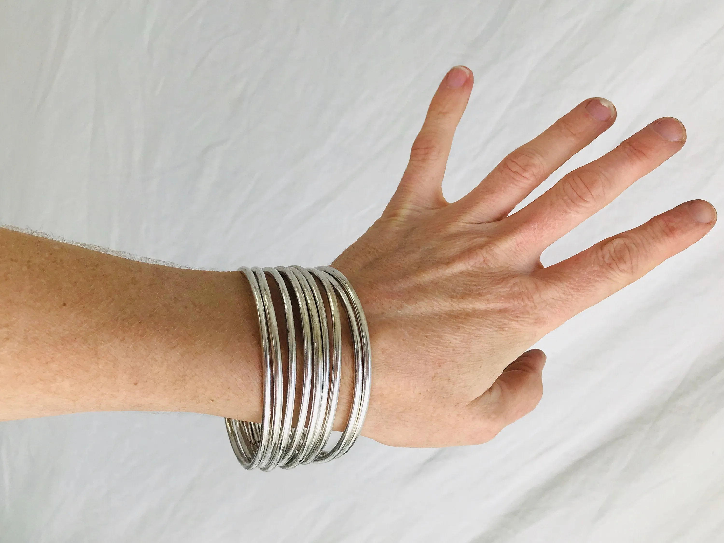 Miao Hmong Multi-Bangle Tribal Bracelet Bangles. Laos China