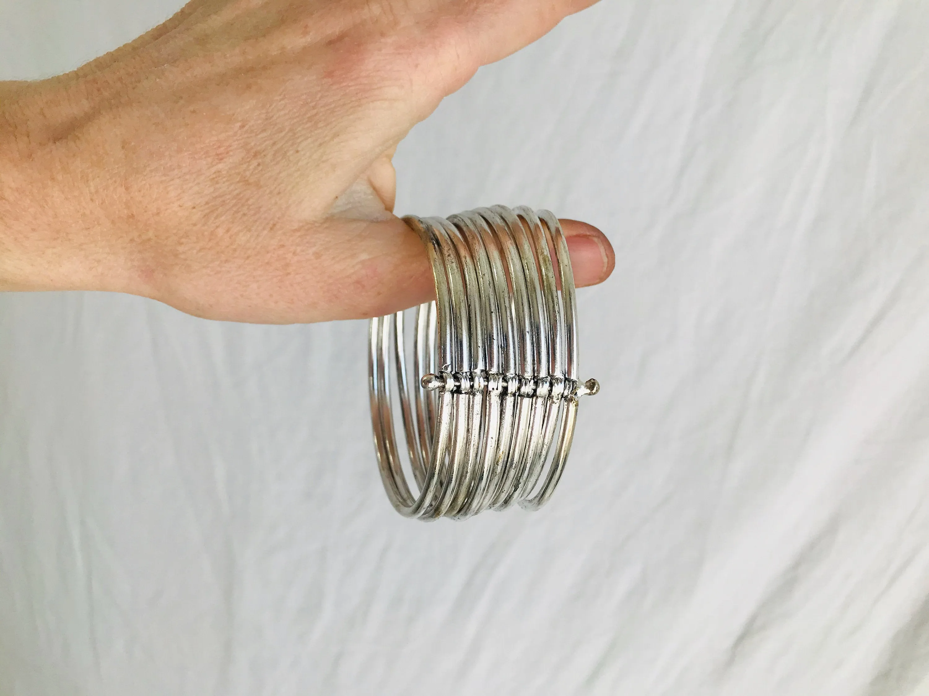 Miao Hmong Multi-Bangle Tribal Bracelet Bangles. Laos China