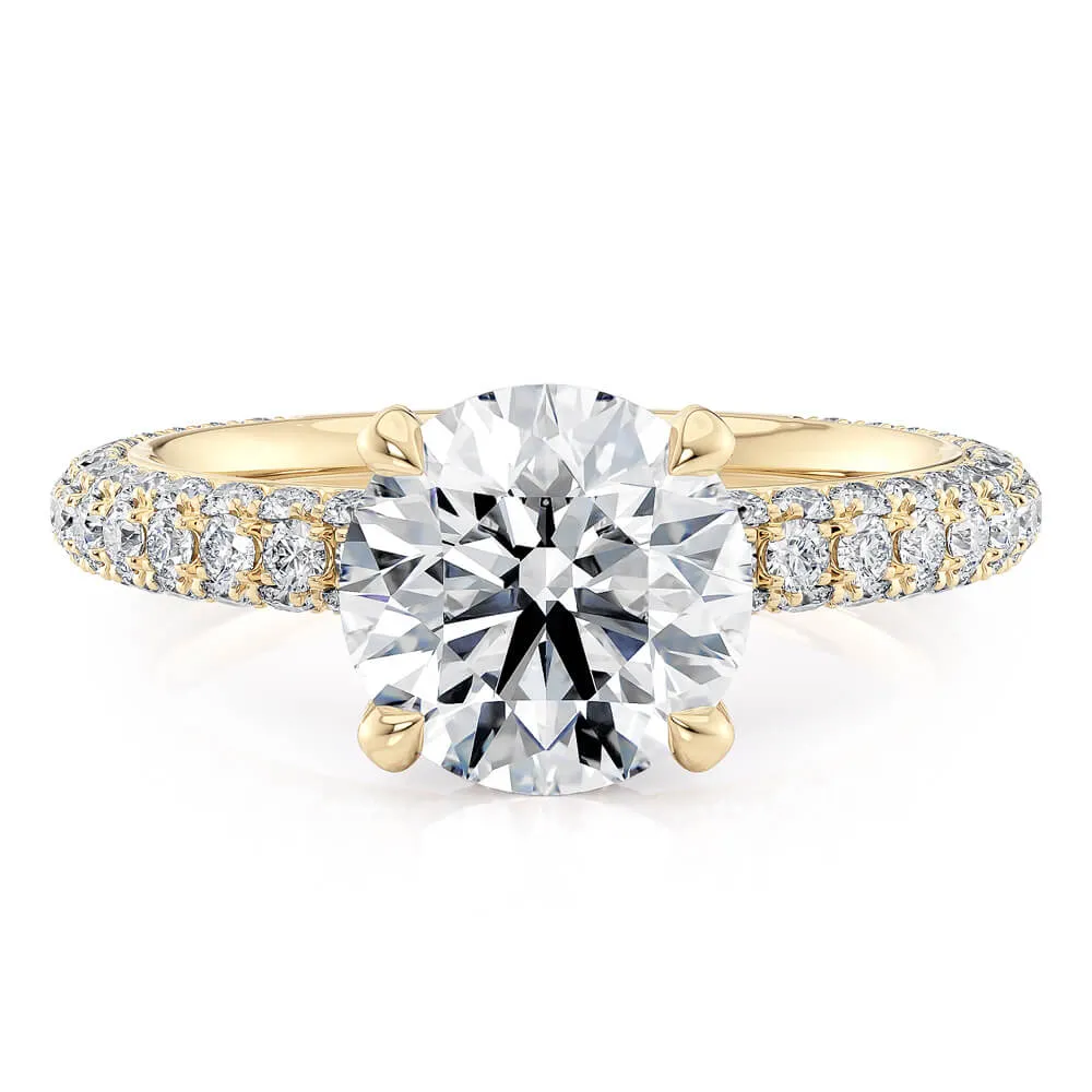 Michael M CROWN 18K White Gold Engagement Ring R787-2