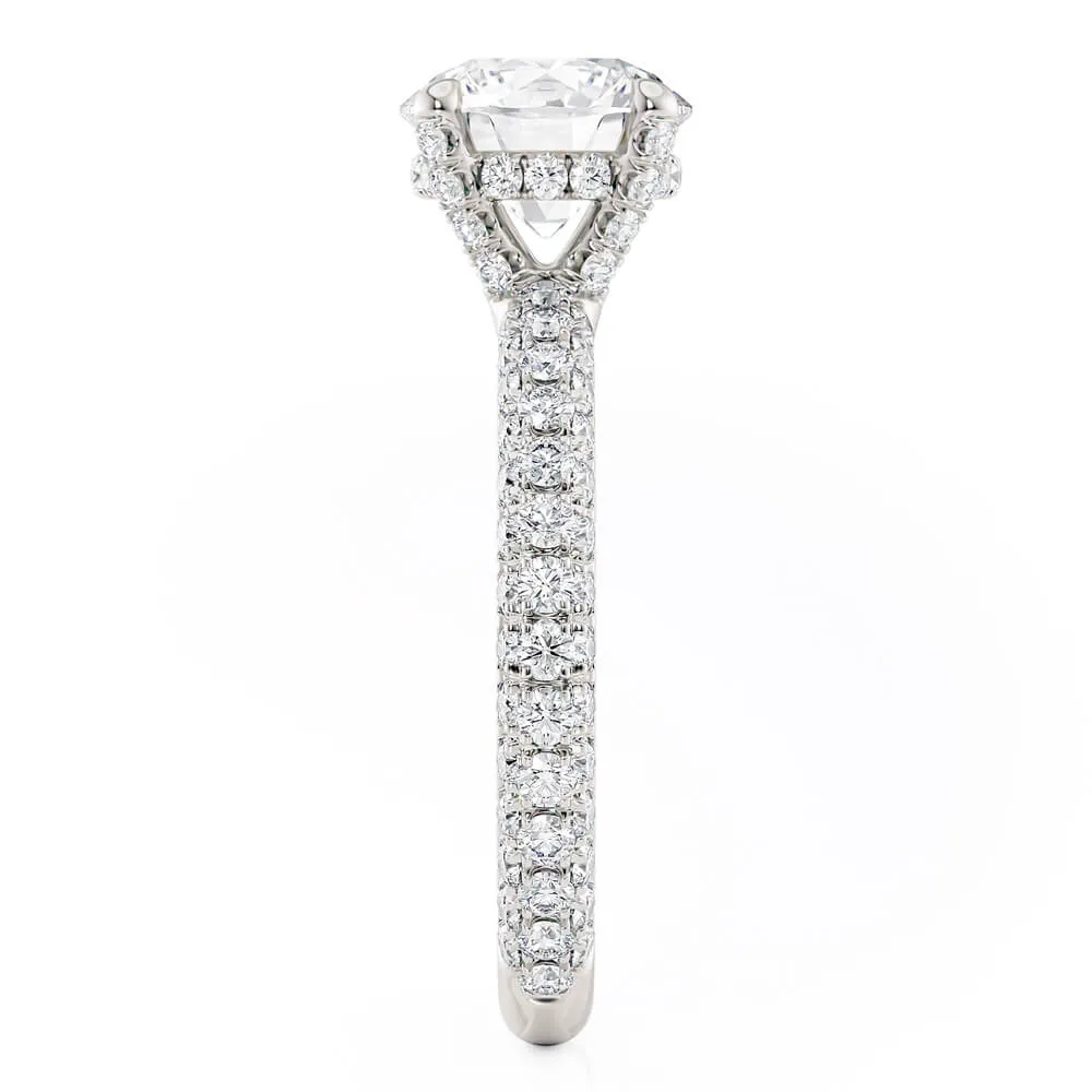 Michael M CROWN 18K White Gold Engagement Ring R787-2
