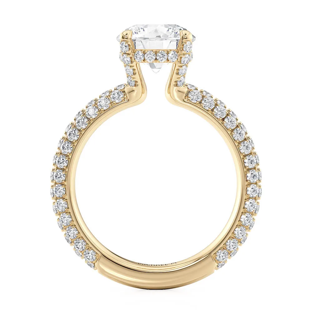 Michael M CROWN 18K White Gold Engagement Ring R787-2