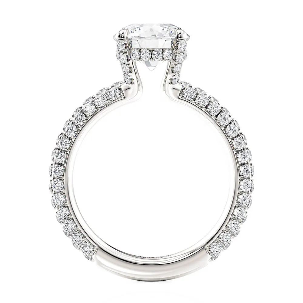 Michael M CROWN 18K White Gold Engagement Ring R787-2