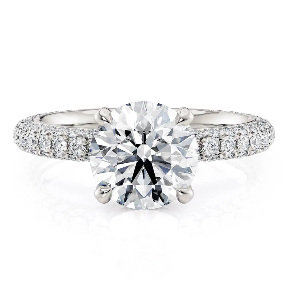 Michael M CROWN 18K White Gold Engagement Ring R787-2