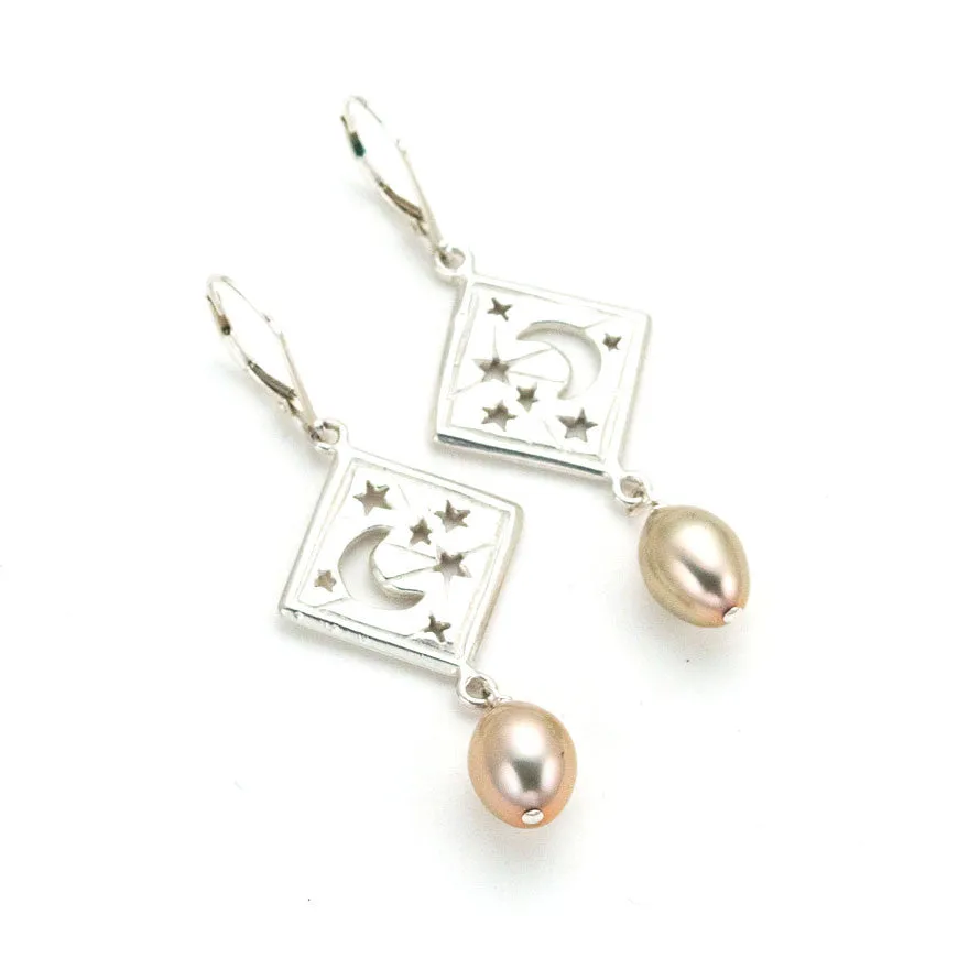 Moon and Star Drop earrings