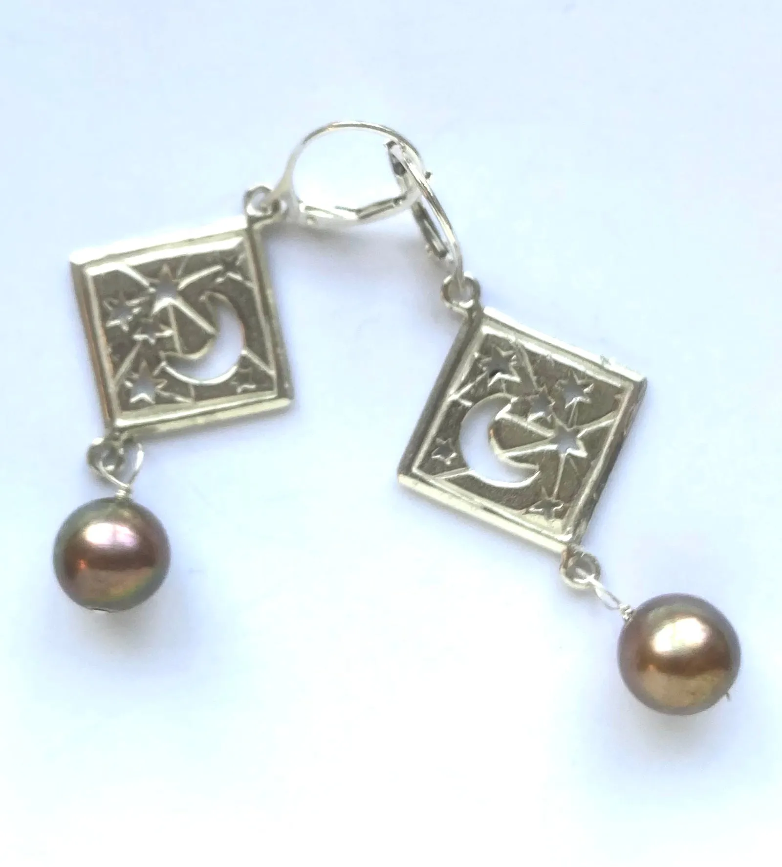 Moon and Star Drop earrings