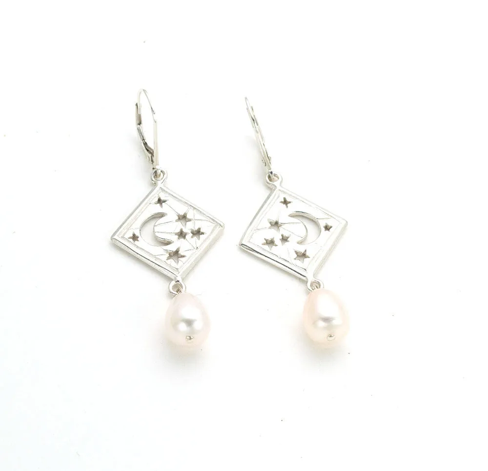 Moon and Star Drop earrings