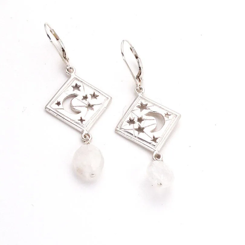 Moon and Star Drop earrings