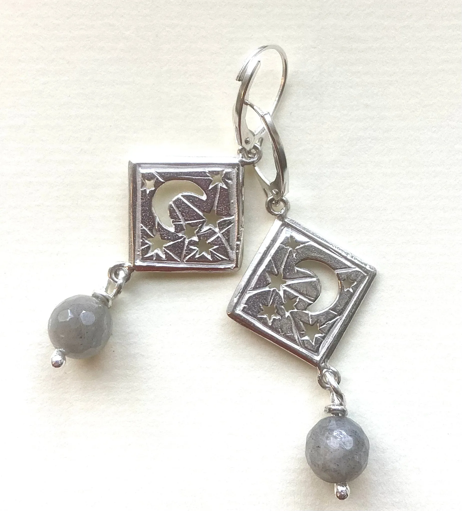 Moon and Star Drop earrings