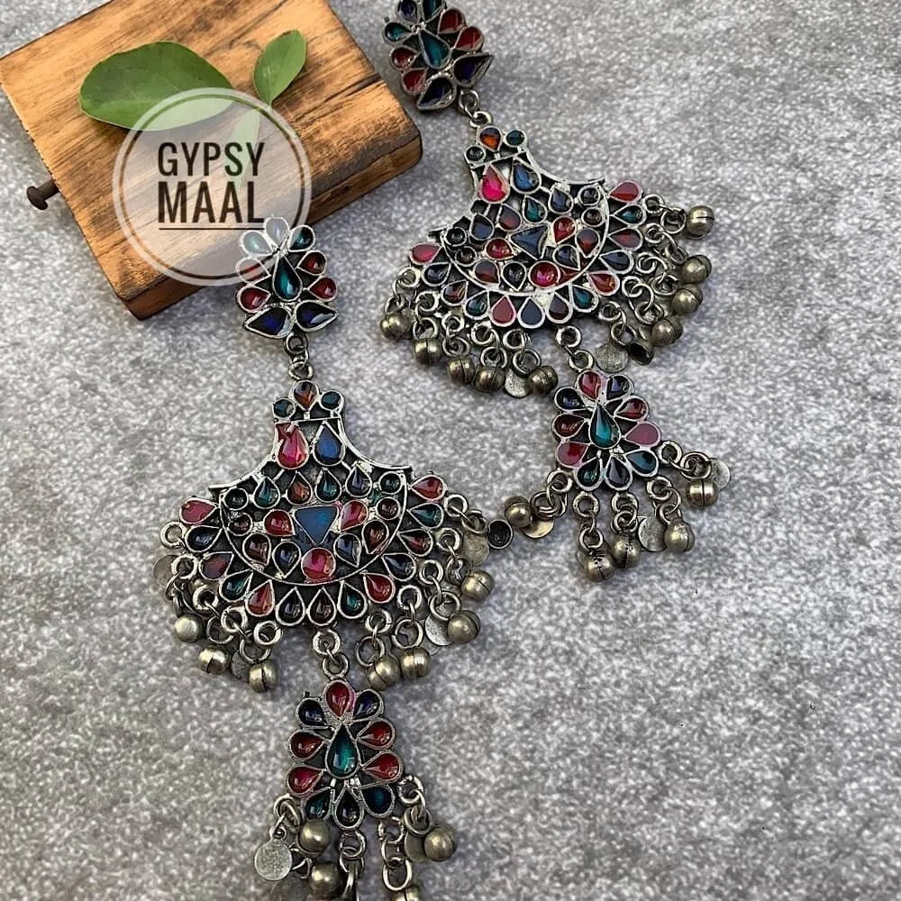 Multi Coloured Banjaran Earrings
