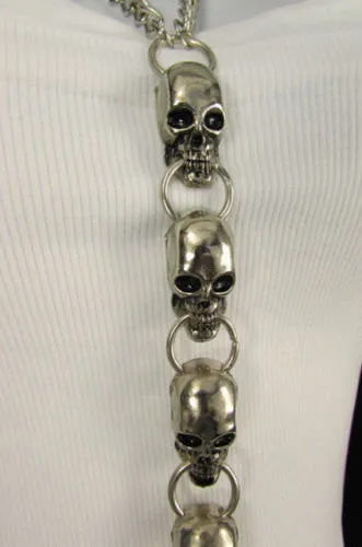 Multi Skull Charm Gothic Style Metal Body Chain