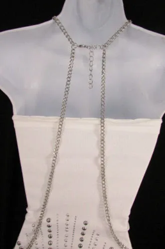 Multi Skull Charm Gothic Style Metal Body Chain