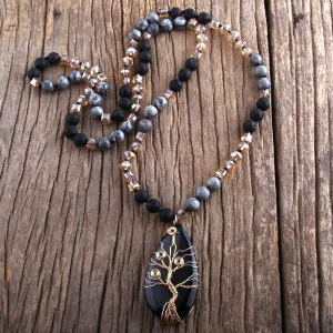 Natural Stones With Semi Precious Pendant Bohemia Necklaces (Limited edition)