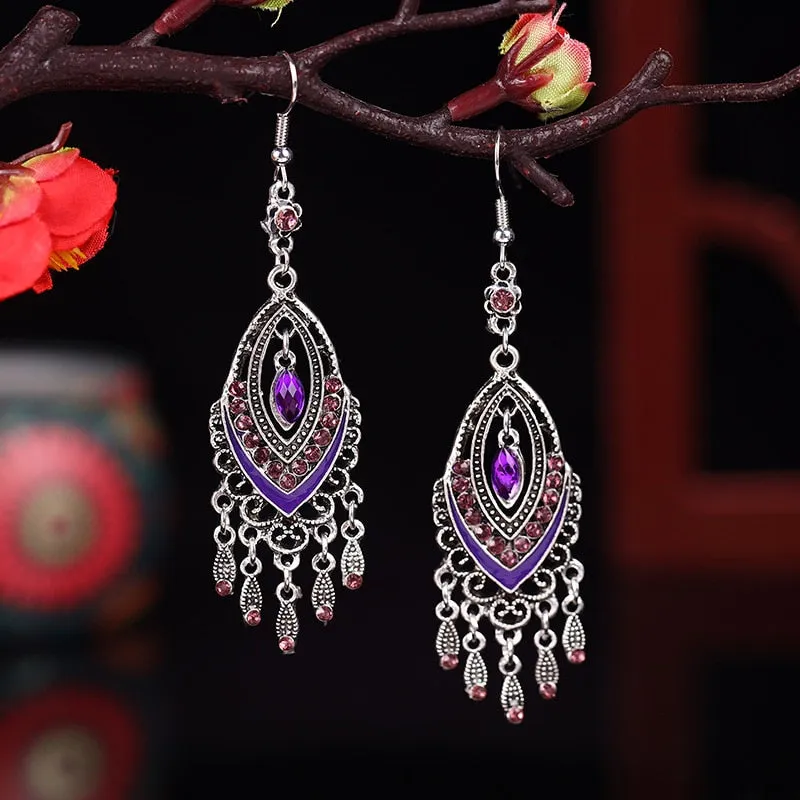 New Bohemian Multicolor Rhinestone Crystal Earrings