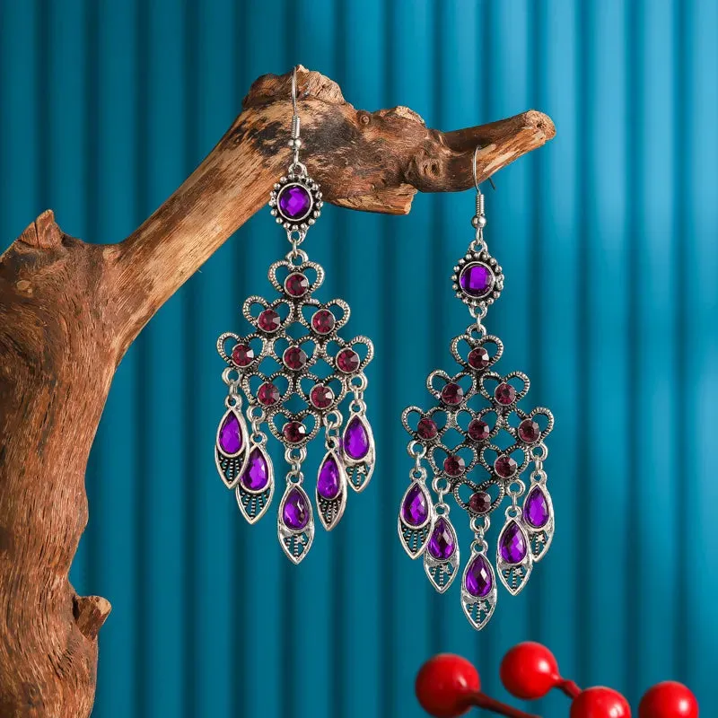 New Bohemian Multicolor Rhinestone Crystal Earrings