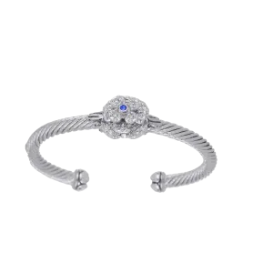 Novelão Collection Center Flower Pavé Cuff Bracelet