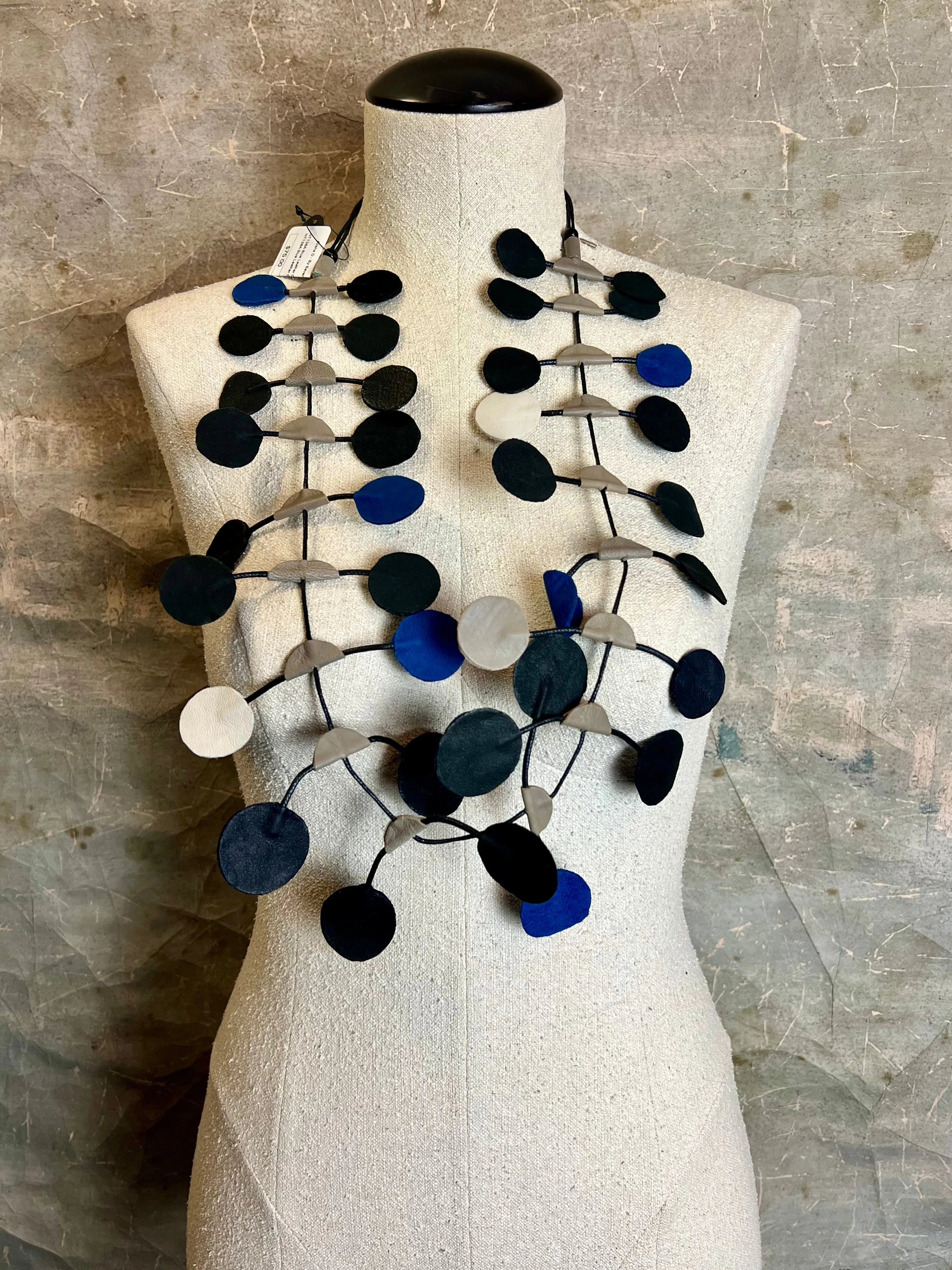NT138A Blue Leather Cord Neckla