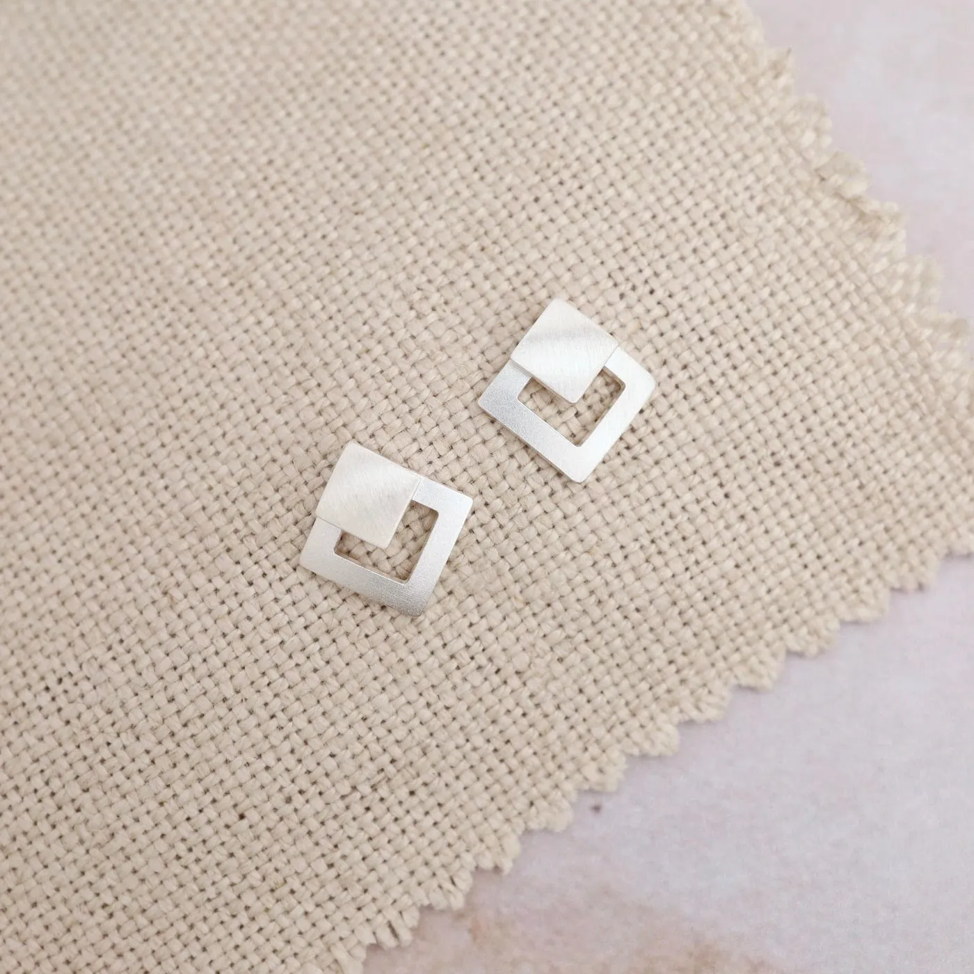 Open Diamond Post Earring