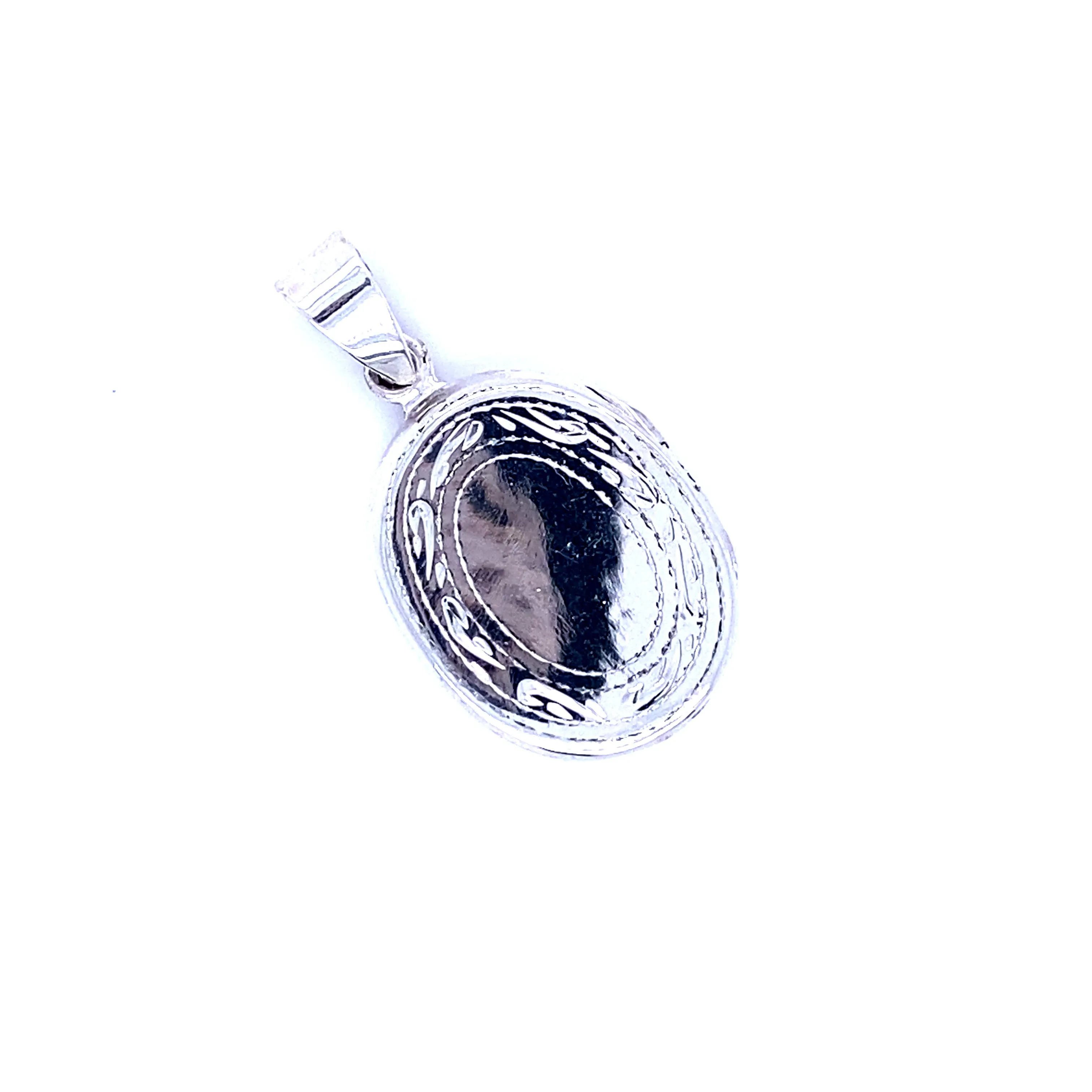 Oval Locket with Etched Border