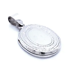 Oval Locket with Etched Border