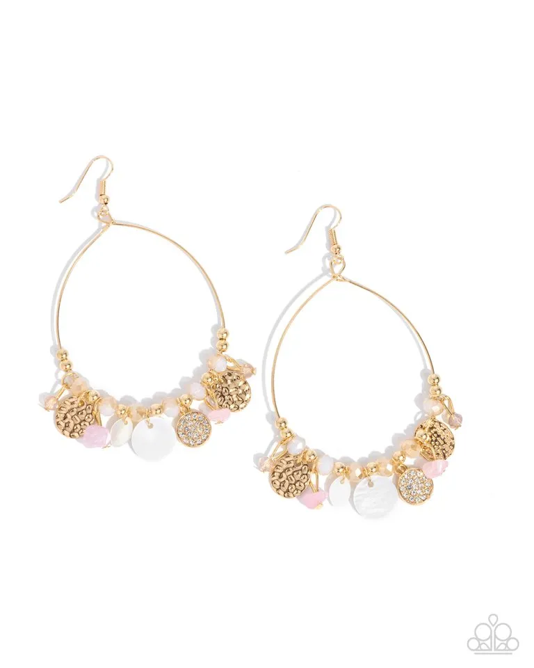 Paparazzi Earring ~ Wiry Wayfarer - Pink