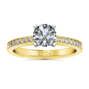 Pave Diamond EngagementRing Belle 14K Yellow Gold