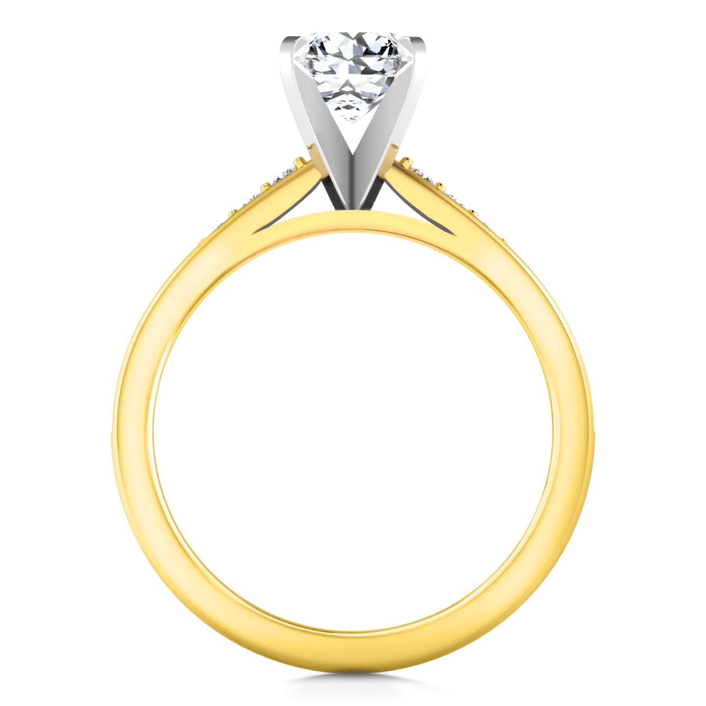 Pave Diamond EngagementRing Belle 14K Yellow Gold
