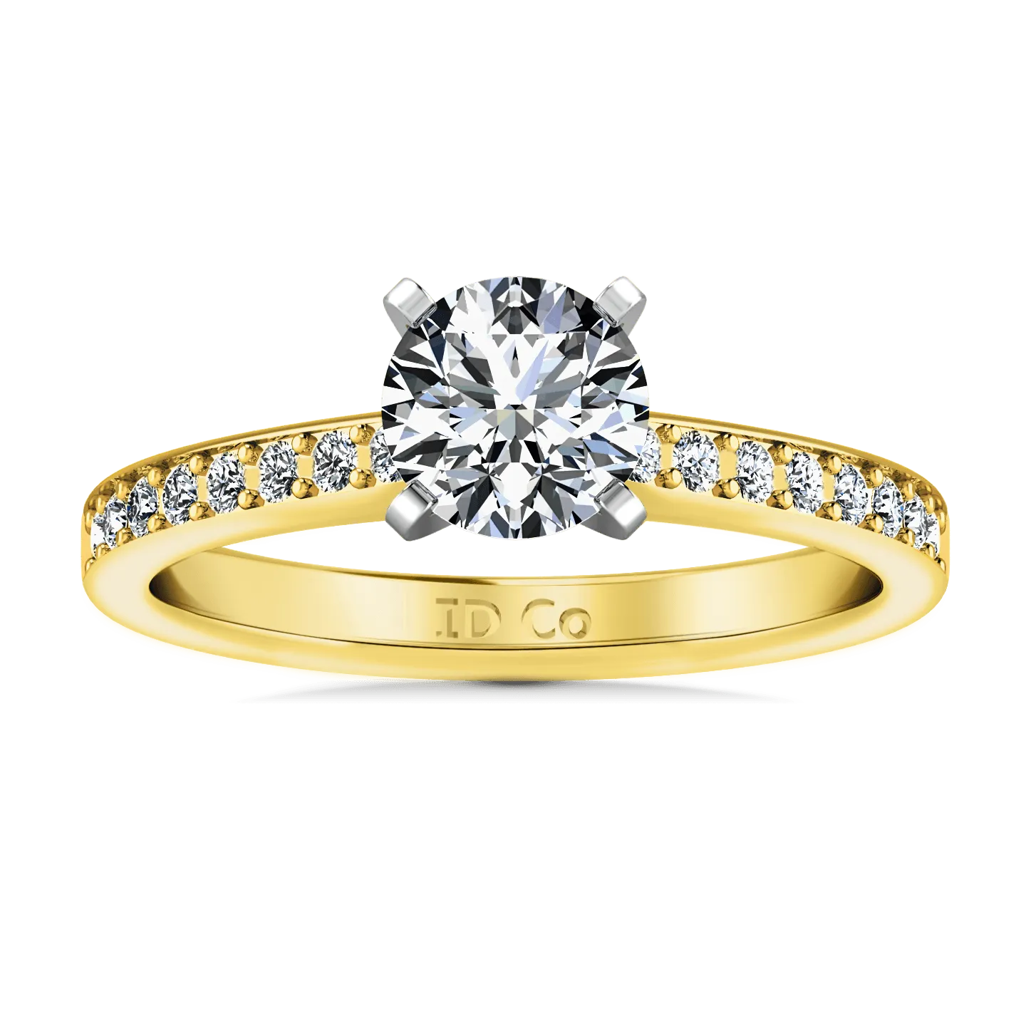 Pave Diamond EngagementRing Belle 14K Yellow Gold