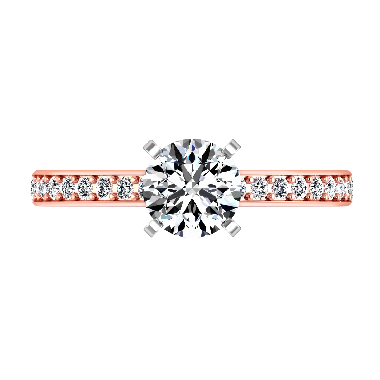 Pave Engagement Ring Belle 14K Rose Gold