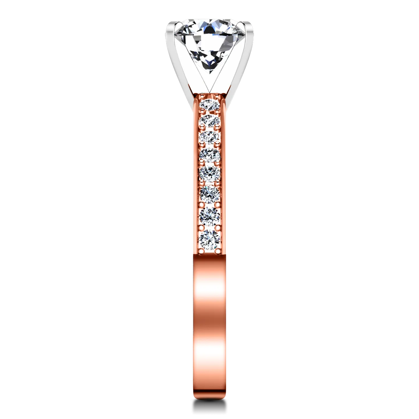Pave Engagement Ring Belle 14K Rose Gold