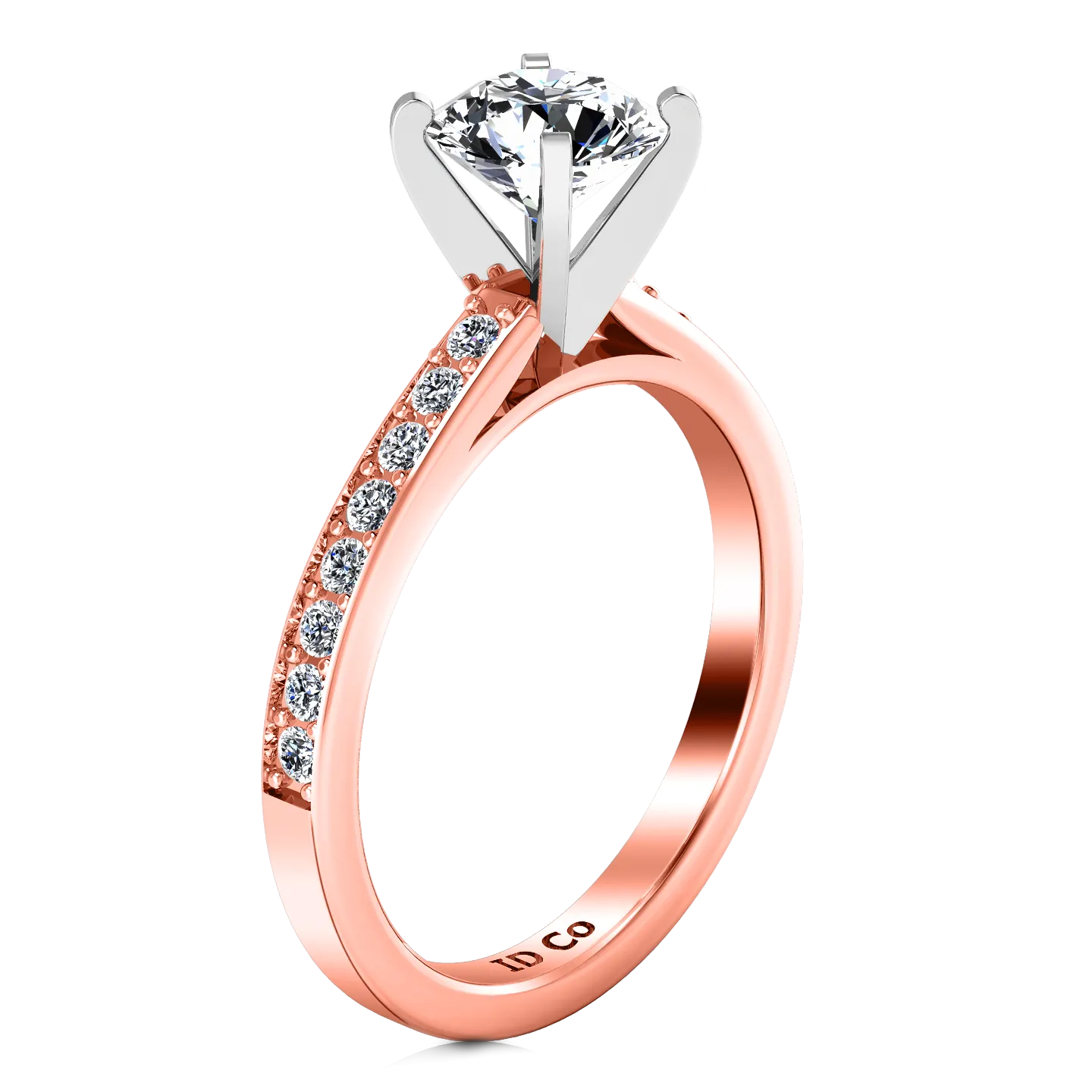 Pave Engagement Ring Belle 14K Rose Gold
